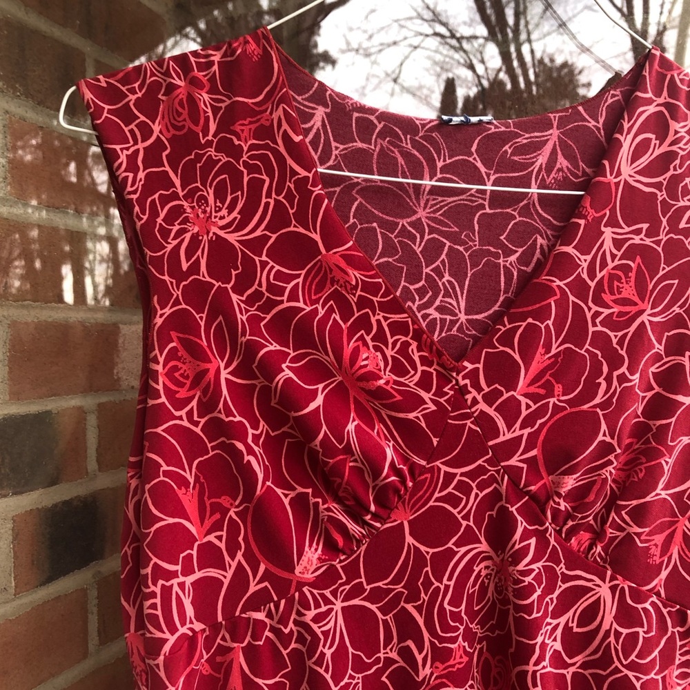 Red floral tank top